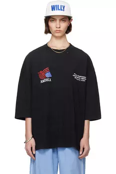 Футболка Buffalo с принтом «Amrica community center» Willy Chavarria, черный