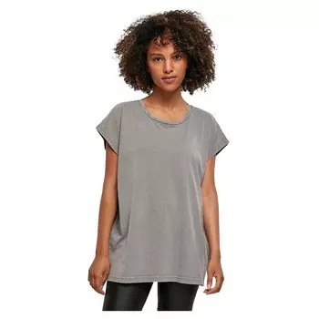 Футболка Build Your Brand Acid Washed Extended Shoulder Short Sleeve Crew Neck, серый