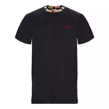Футболка Burberry Detail Collar Short Sleeve Black, черный