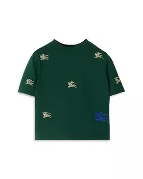 Футболка Burberry для мальчиков с вышивкой «Конный рыцарь» — малышка, зеленый