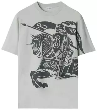 Футболка Burberry Equestrian Knight Design T-Shirt 'Winter', серый