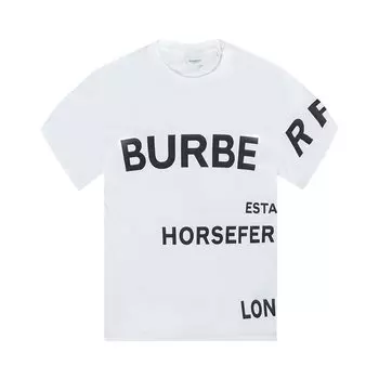 Футболка Burberry Horseferry Print Oversized T-Shirt 'White', белый