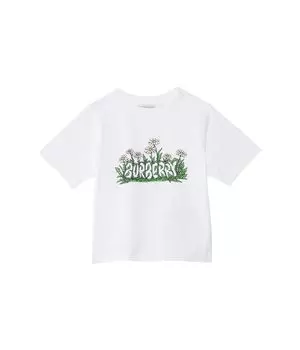 Футболка Burberry Kids Cedar Daisy T-Shirt, белый