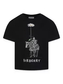 Футболка Burberry Kids из хлопка, черный