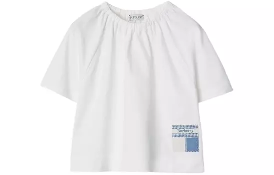 Футболка Burberry Kids с короткими рукавами, белый