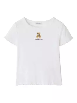 Футболка Burberry Kids Thomas Bear из хлопка, белый