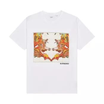 Футболка Burberry Map Print Oversized T-Shirt 'White', белый