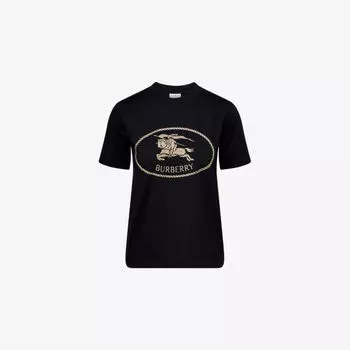 Футболка Burberry с короткими рукавами и вышивкой, черный