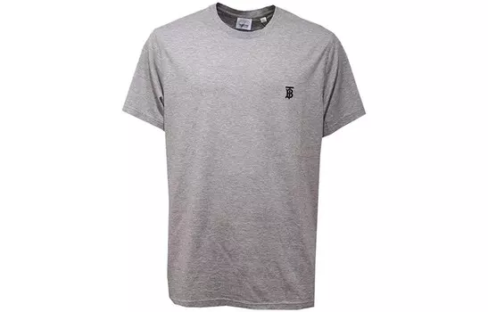 Футболка Burberry с логотипом и монограммой, серый