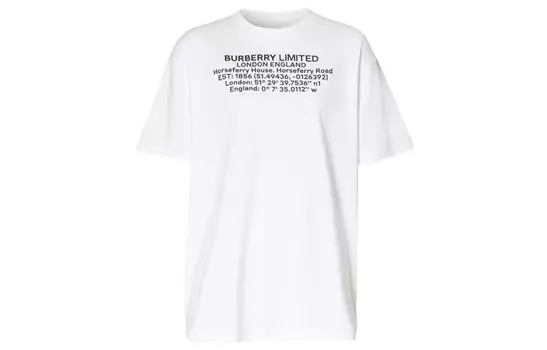 Футболка Burberry с текстовым принтом, белый
