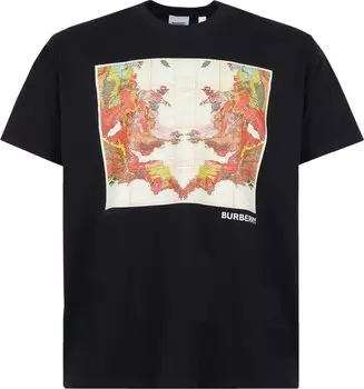 Футболка Burberry Varvey Map Oversized T-Shirt 'Black', черный