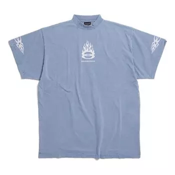 Футболка burning unity t-shirt oversized 'light blue' Balenciaga, голубой