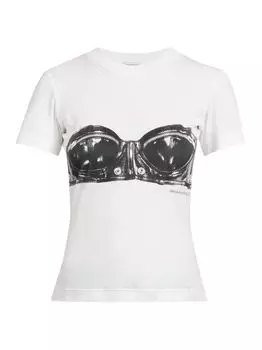 Футболка-бюстье с рисунком Alexander McQueen, белый