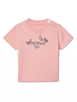 Футболка Butterfly Off-White Kids, розовый