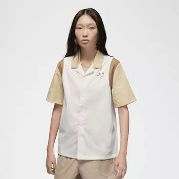 Футболка Button-Up Shirt JORDAN, цвет sail/team gold/brown kelp