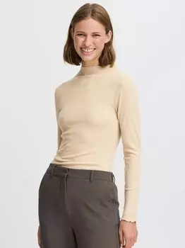 Футболка bypapilone с длинными рукавами и высоким воротником B.Young, бежевый