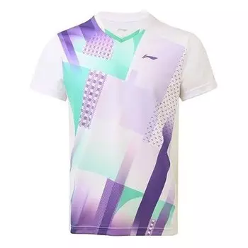 Футболка быстросохнущие 2022 весна бадминтон футболка Li-Ning, белый
