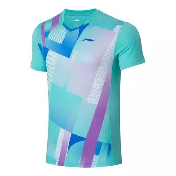 Футболка быстросохнущие 2022 весна бадминтон футболка Li-Ning, синий