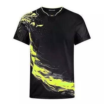 Футболка быстросохнущие настольный теннис дракон футболка Li-Ning, черный