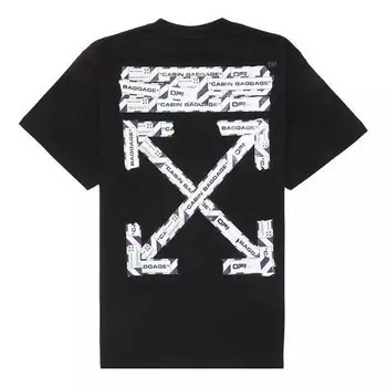 Футболка c/o virgil abloh men's black airport tape over tee Off-White, черный