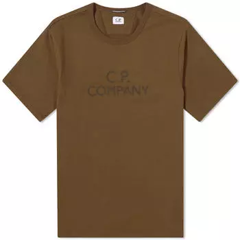 Футболка C.P. Company 30/2 Mercerized Jersey Twisted Logo T-Shirt, цвет Ivy Green