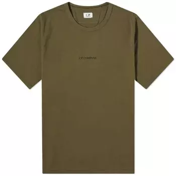 Футболка C.p. Company Central Logo, темно-зеленый