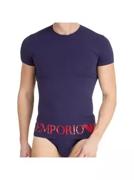Футболка c вырезом Emporio Armani, синий