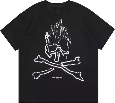 Футболка Cactus Jack by Travis Scott For Mastermind Skull Tee 'Black', черный