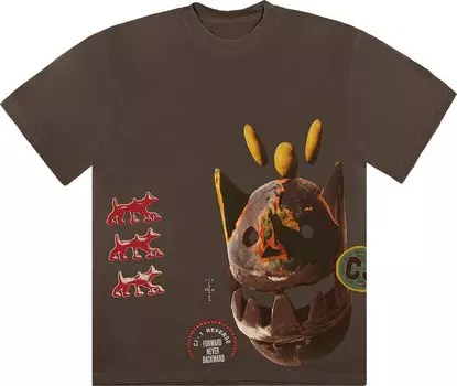 Футболка Cactus Jack by Travis Scott Never Backward Tee 'Brown', коричневый