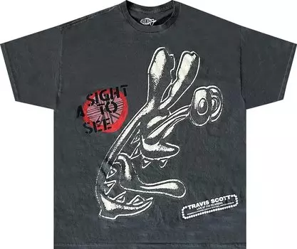 Футболка Cactus Jack by Travis Scott O2 Live A Sight To See Tee 'Charcoal', черный