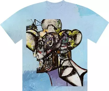 Футболка Cactus Jack by Travis Scott Portrait Of Travis Tie-Dye T-Shirt 'Blue', синий