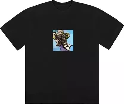 Футболка Cactus Jack by Travis Scott Portrait Of Travis Title T-Shirt 'Black', черный