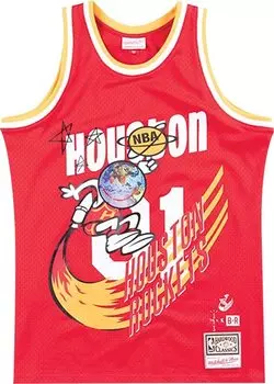 Футболка Cactus Jack by Travis Scott x BR x Mitchell & Ness Rockets Jersey 'Red', красный