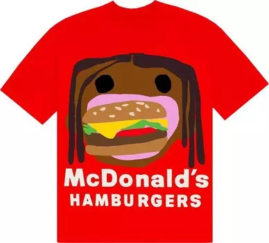 Футболка Cactus Jack by Travis Scott x Cactus Plant Flea Market Burger Mouth T-Shirt 'Red', красный