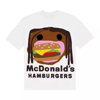 Футболка Cactus Jack by Travis Scott x Cactus Plant Flea Market Burger Mouth T-Shirt 'White', белый