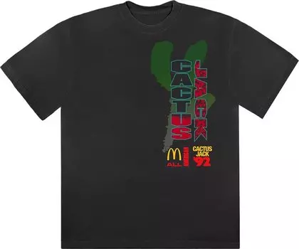 Футболка Cactus Jack by Travis Scott x McDonald's All American '92 T-Shirt 'Black', черный