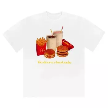 Футболка Cactus Jack by Travis Scott x McDonald's Deserve A Break T-Shirt II 'White', белый