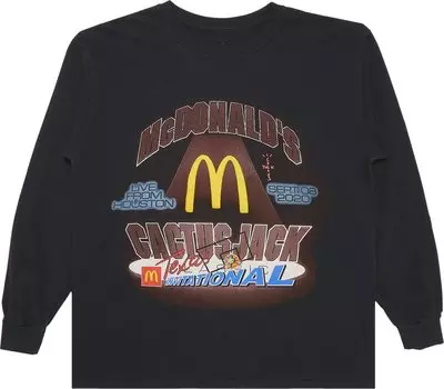 Футболка Cactus Jack by Travis Scott x McDonald's Invitational Long-Sleeve T-Shirt 'Black', черный