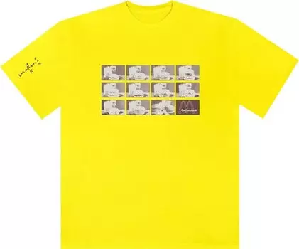 Футболка Cactus Jack by Travis Scott x McDonald's Menu Mono Logo T-Shirt II 'Safety Green', желтый