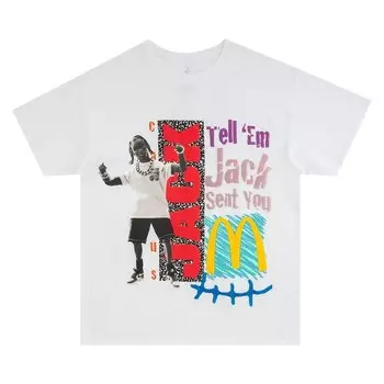 Футболка Cactus Jack by Travis Scott x McDonald's Smile T-Shirt 'White', белый