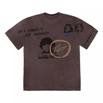Футболка cactus jack for fragment hiroshi tee 'brown pepper' Travis Scott, коричневый
