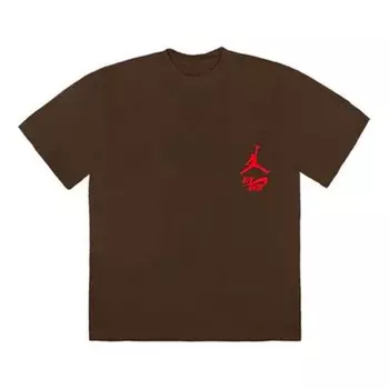 Футболка cactus jack x jordan tee 'brown' Travis Scott, бежевый