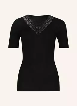 Футболка CALIDA SILKY WOOL GLAM mit Seide, черный