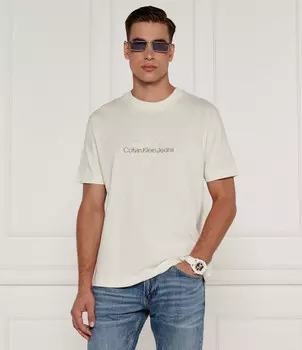 Футболка CALVIN KLEIN JEANS CHENILLE Regular Fit, экрю