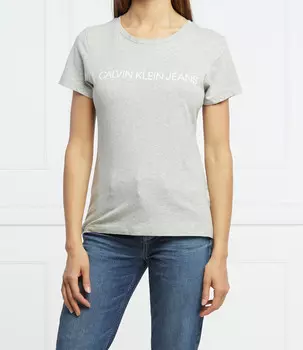 Футболка CALVIN KLEIN JEANS core institutional regular fit, пепельно-серый