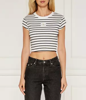 Футболка CALVIN KLEIN JEANS Cropped Fit, белый