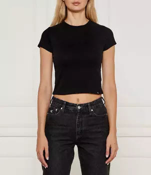 Футболка CALVIN KLEIN JEANS Cropped Fit, черный