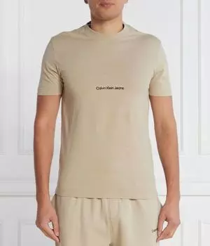 Футболка Calvin Klein Jeans Institutional Regular Fit, бежевый