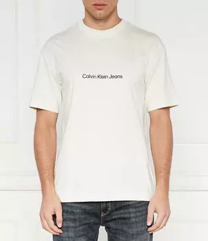 Футболка CALVIN KLEIN JEANS LOGO TEE Loose fit, экрю