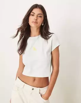 Футболка Calvin Klein Jeans monologo baby в цвете шалфейно-зеленый